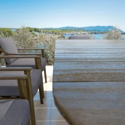 Table De Jardin|Salon De Jardin|MOBELLIA Table de jardin en bois teck 8 places (260 x 100 cm) Cap Ferrat foncé Marron