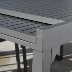 Table De Jardin|Salon De Balcon|MOBELLIA Table de jardin extensible en aluminium 8 places (90/180 x 90 cm) Murano Gris Anthracite