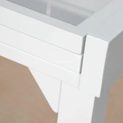 Salon De Jardin|Table De Jardin|MOBELLIA Table de jardin extensible en verre 12 places (200/320 x 100 cm) Murano Blanc