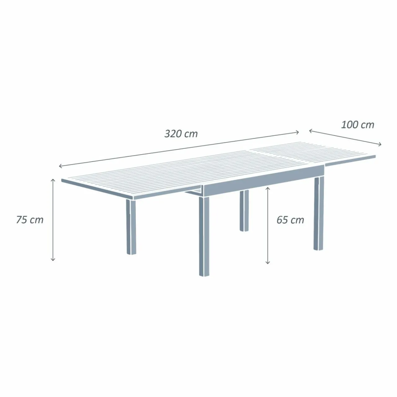 Table De Jardin|Salon De Jardin|MOBELLIA Table de jardin extensible aluminium 12 places (200/320 x 100 cm) Murano Bronze