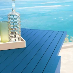 Table De Jardin|Salon De Jardin|MOBELLIA Table de jardin extensible aluminium 12 places (200/320 x 100 cm) Murano Bleu pétrole