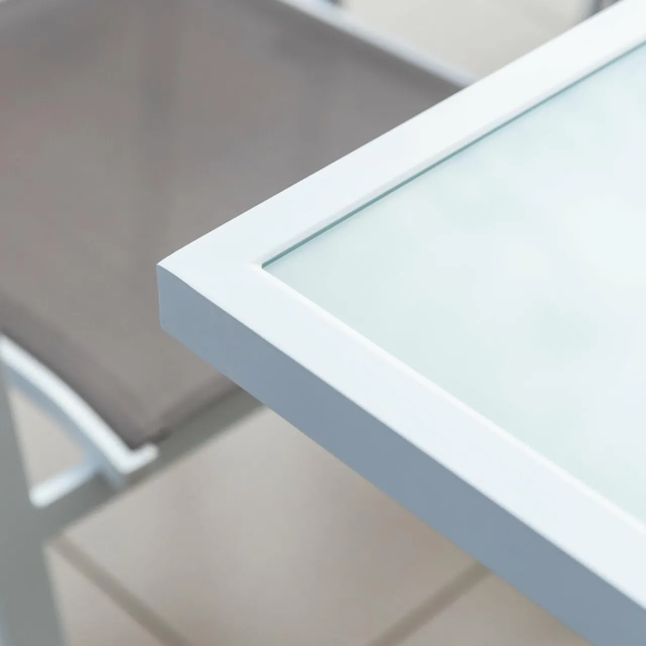 Salon De Jardin|Table De Jardin|MOBELLIA Table de jardin extensible en verre 10 places (135/270 x 90 cm) Murano Blanc