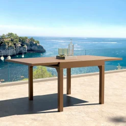 Table De Jardin|Salon De Balcon|MOBELLIA Table de jardin extensible en aluminium 8 places (90/180 x 90 cm) Murano Bronze