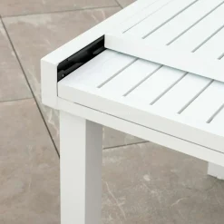 Table De Jardin|Salon De Jardin|MOBELLIA Table de jardin extensible aluminium 12 places (200/320 x 100 cm) Murano Blanc