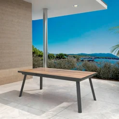 Table De Jardin|Salon De Jardin|MOBELLIA Table de jardin extensible en aluminium 10 places (260 x 96 cm) Amalfi Gris Anthracite