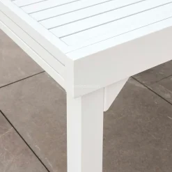 Table De Jardin|Salon De Balcon|MOBELLIA Table de jardin extensible en aluminium 8 places (90/180 x 90 cm) Murano Blanc