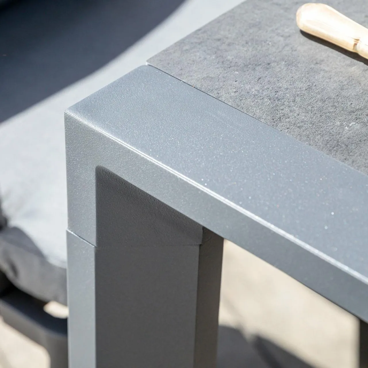 Table De Jardin|Salon De Jardin|MOBELLIA Table de jardin extensible en aluminium 12 places (195/300 x 96 cm) Amalfi Gris Anthracite