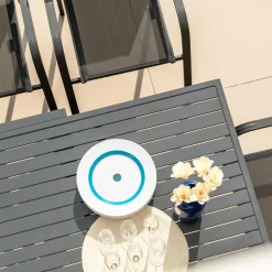 Table De Jardin|Salon De Jardin|MOBELLIA Table de jardin extensible aluminium 12 places (200/320 x 100 cm) Murano Gris Anthracite