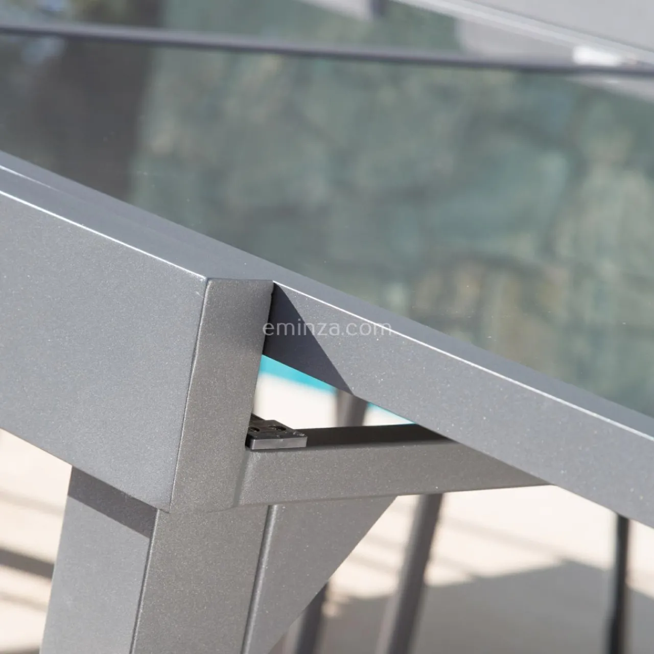 Table De Jardin|Salon De Jardin|MOBELLIA Table de jardin extensible en verre 10 places (135/270 x 90 cm) Murano Gris Anthracite