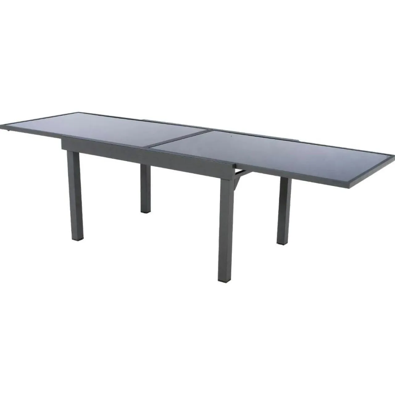 Table De Jardin|Salon De Jardin|MOBELLIA Table de jardin extensible en verre 10 places (135/270 x 90 cm) Murano Gris Anthracite