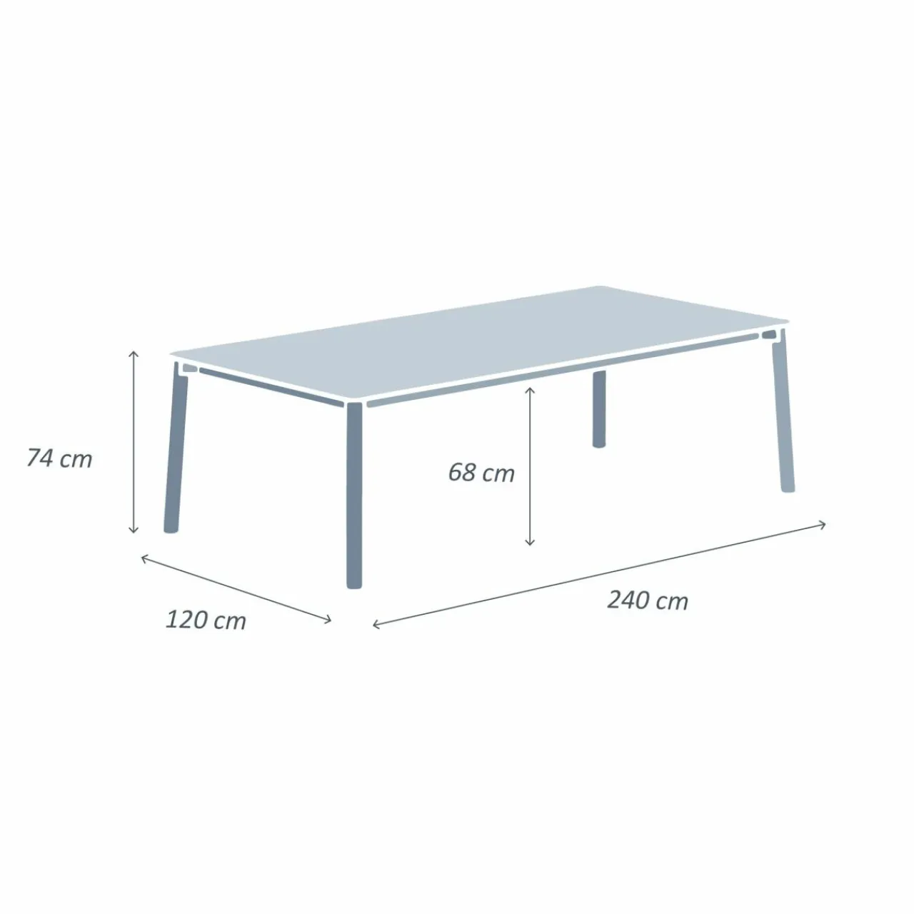 Table De Jardin|Salon De Jardin|MOBELLIA Table de jardin rectangulaire en aluminium 10 places (240 x 120 cm) Monte Carlo Blanc