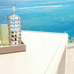 Table De Jardin|Salon De Jardin|MOBELLIA Table de jardin rectangulaire aluminium 8 places (210 x 100 cm) Murano Blanc