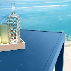 Table De Jardin|Salon De Jardin|MOBELLIA Table de jardin rectangulaire aluminium 8 places (210 x 100 cm) Murano Bleu pétrole