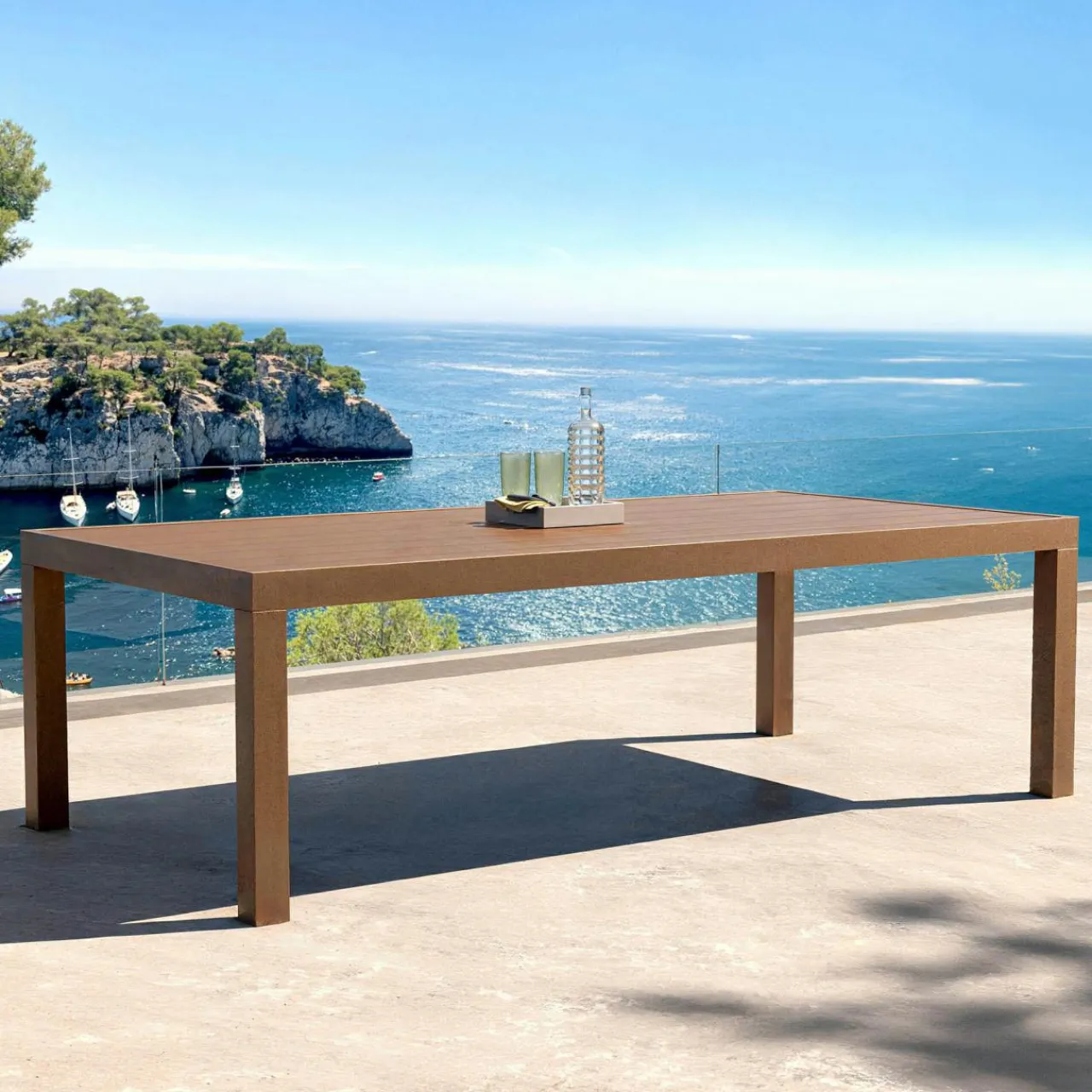 Table De Jardin|Salon De Jardin|MOBELLIA Table de jardin rectangulaire aluminium 10 places (240 x 120 cm) Murano Bronze