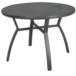 Table De Jardin|Salon De Balcon|MOBELLIA Table de jardin ronde en aluminium 5 places (D105 cm) Murano Gris Anthracite