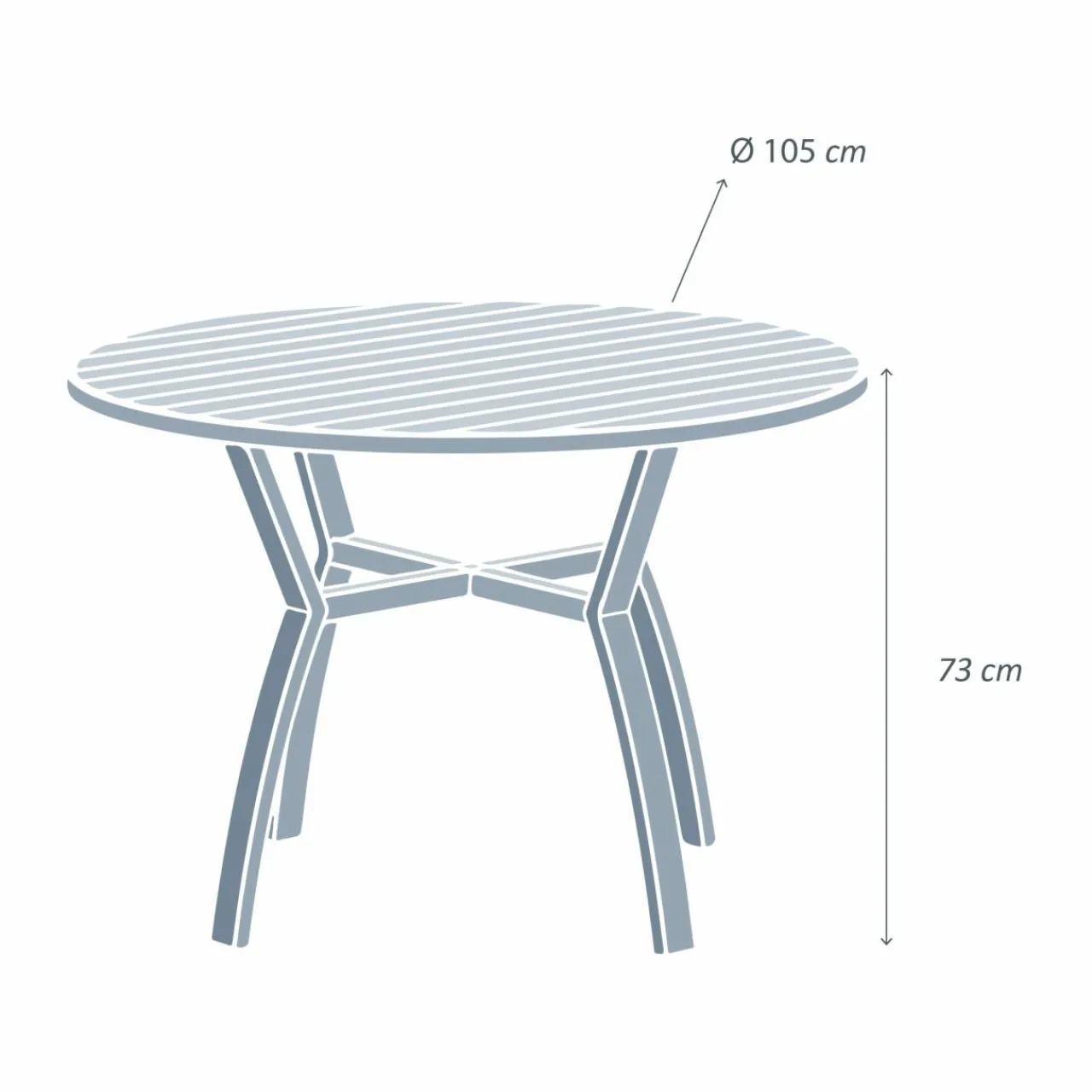 Table De Jardin|Salon De Balcon|MOBELLIA Table de jardin ronde en aluminium 5 places (D105 cm) Murano Gris Anthracite