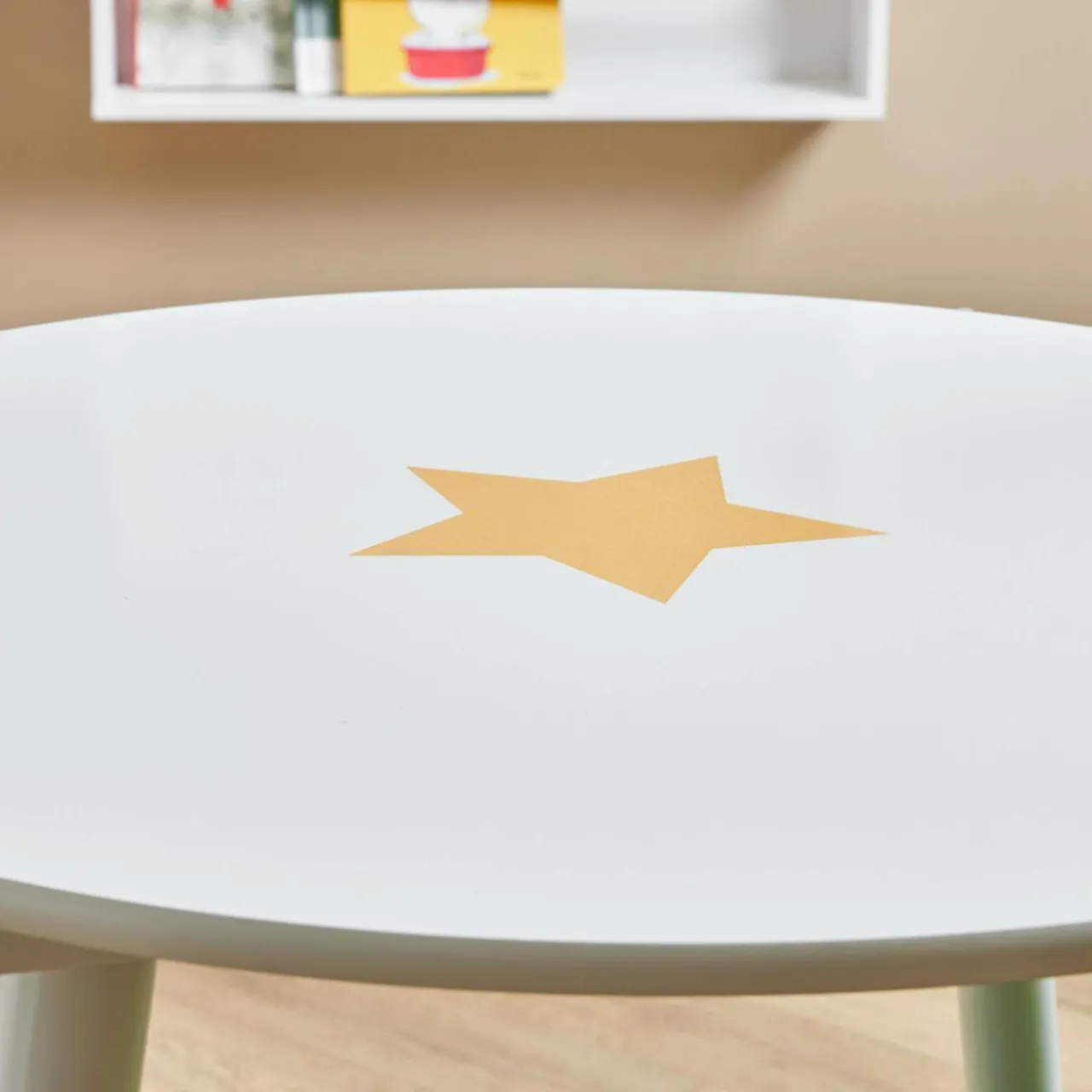 Petit Meuble Enfant|EMINZA Table enfant bois (H44 cm) Stars he Blanc