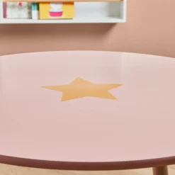 Petit Meuble Enfant|EMINZA Table enfant bois (H44 cm) Stars Rose