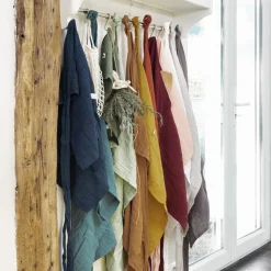 Accessoire Cuisine|EMINZA Tablier avec poches gaze de coton Gaïa Vert Eucalyptus