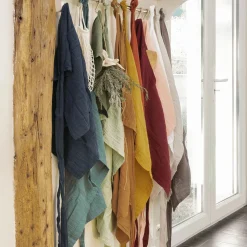 Accessoire Cuisine|EMINZA Tablier avec poches gaze de coton Gaïa Jaune safran