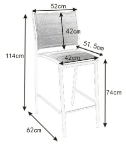 Chaise De Jardin|MOBELLIA Tabouret de jardin aluminium empilable Murano et taupe Blanc