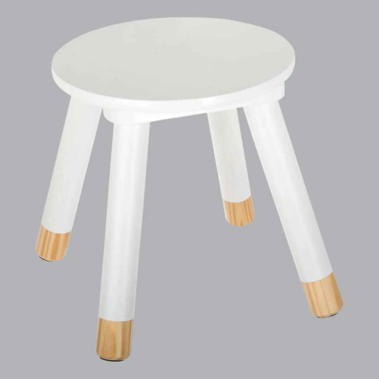 Petit Meuble Enfant|Atmosphera createur d'interieur for kids Tabouret enfant bois (H24 cm) Douceur Blanc