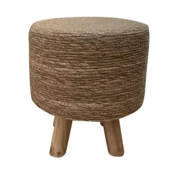 Pouf, Tabouret|EMINZA Tabouret rond cordes (H35 cm) Surabaya Naturel