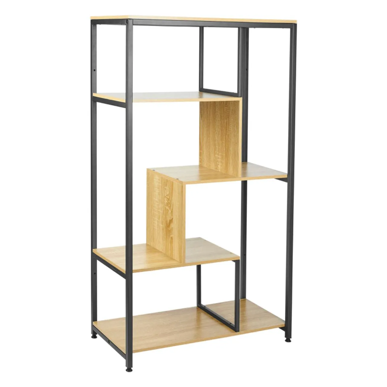 Etagère, Meuble Modulable|OSTARIA Étagère 4 niveaux bois et métal (H130 cm) Anny e Noir