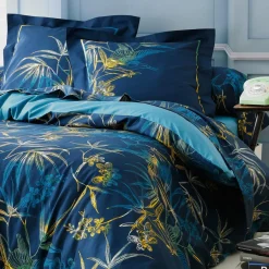 Taie D'Oreiller, Traversin|TRADILINGE Taie de traversin coton (L200 cm)Kimono e Bleu