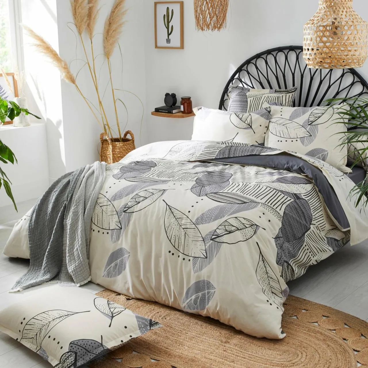 Taie D'Oreiller, Traversin|TRADILINGE Taie de traversin coton lavé (L200 cm) Folio e Gris