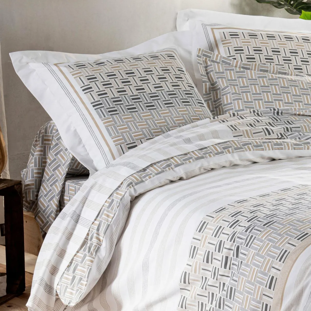 Taie D'Oreiller, Traversin|TRADILINGE Taie de traversin coton (L200 cm)Diego e Gris