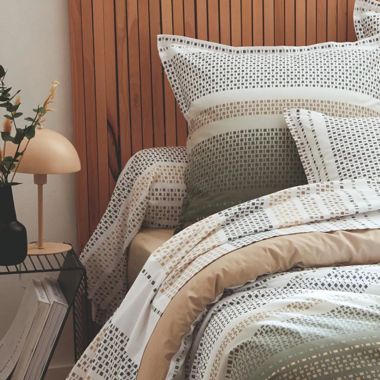 Taie D'Oreiller, Traversin|TRADILINGE Taie de traversin coton (L200 cm) Niagara Vert kaki