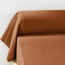Taie D'Oreiller, Traversin|EMINZA Taie de traversin flanelle de coton (L185 cm) Nina Terracotta