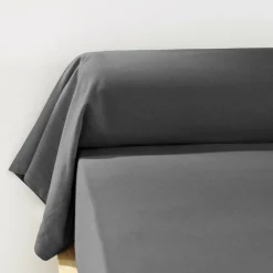 Taie D'Oreiller, Traversin|EMINZA Taie de traversin flanelle de coton (L185 cm) Théa Gris Anthracite