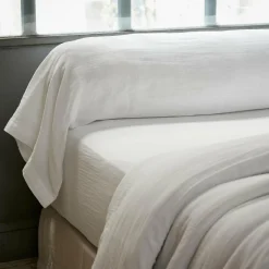 Taie D'Oreiller, Traversin|EMINZA Taie de traversin gaze de coton (L185 cm) Gaïa chantilly Blanc