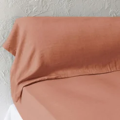 Taie D'Oreiller, Traversin|EMINZA Taie de traversin lyocell Tencel™ lavé (27 x 185 cm) Olivia Terracotta