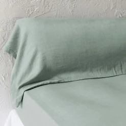Taie D'Oreiller, Traversin|EMINZA Taie de traversin lyocell Tencel™ lavé (27 x 185 cm) Olivia Vert Eucalyptus