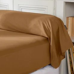 Taie D'Oreiller, Traversin|EMINZA Taie de traversin percale de coton (L185 cm) Cali Camel