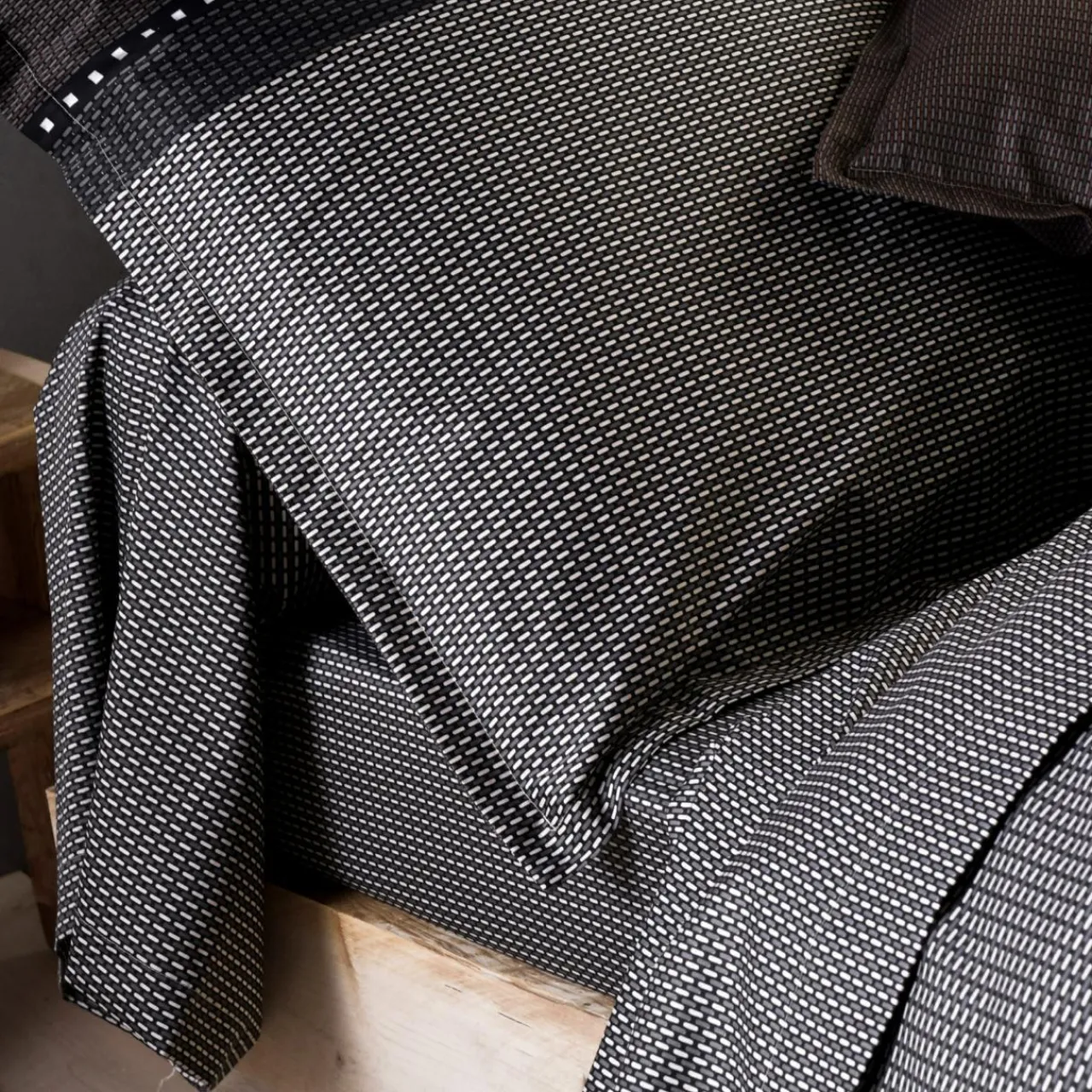 Taie D'Oreiller, Traversin|TRADI LINGE Taie de traversin satin de coton (L200 cm) Enzo e Noir