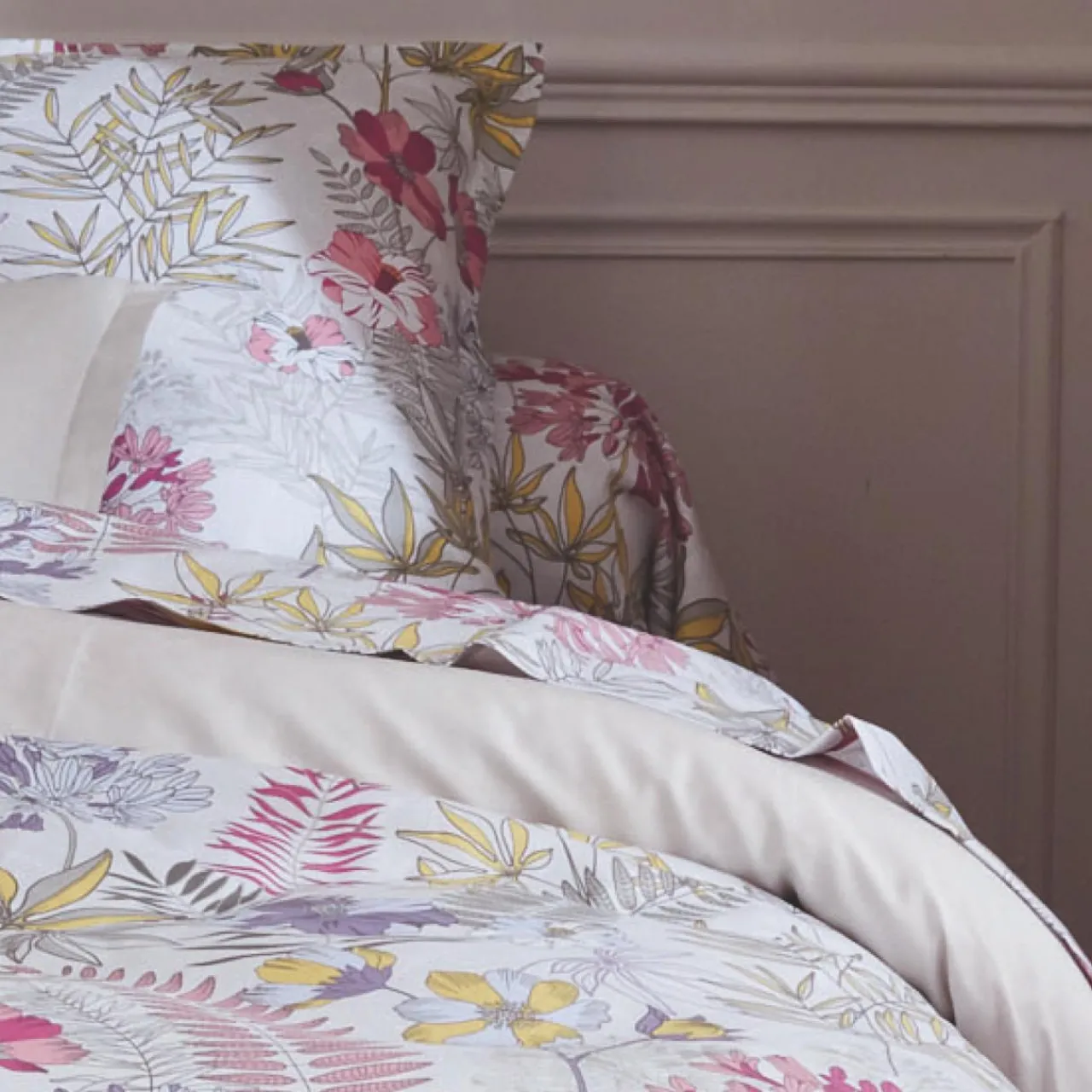 Taie D'Oreiller, Traversin|TRADILINGE Taie de traversin satin de coton (L200 cm) Anaïs Multicolore