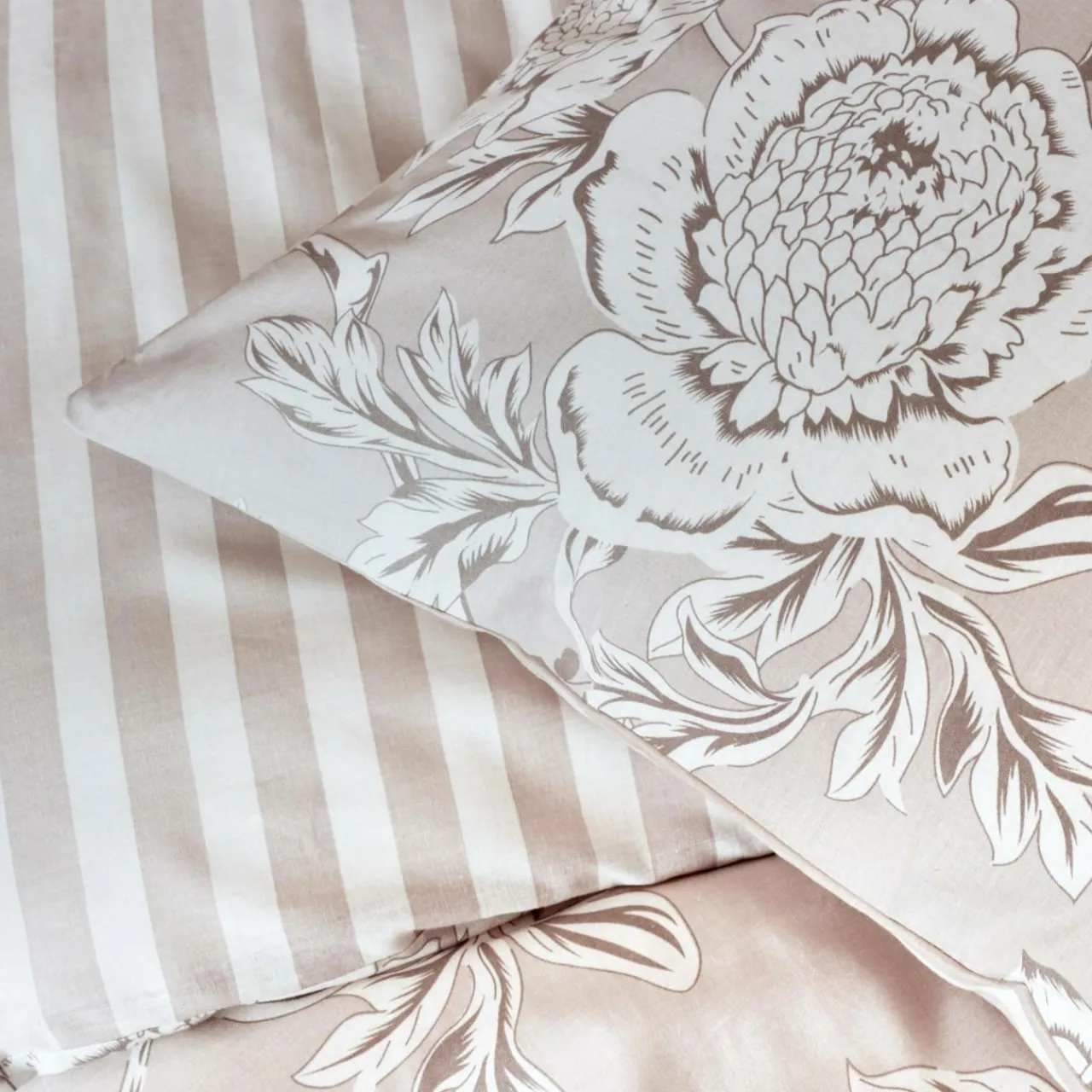 Taie D'Oreiller, Traversin|EMINZA Taie d'oreiller carrée coton (63 x 63 cm) Lara Beige