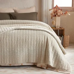 Taie D'Oreiller, Traversin|EMINZA Taie d'oreiller carrée coton (60 x 60 cm) Lena sable Beige