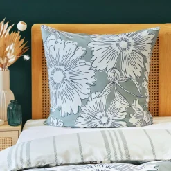 Taie D'Oreiller, Traversin|EMINZA Taie d'oreiller Carrée Coton (63 x 63 cm) Lara Vert