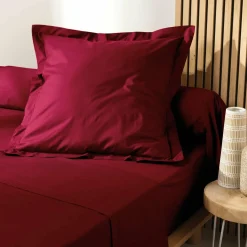 Taie D'Oreiller, Traversin|DOUCEUR D'INTERIEUR Taie d'oreiller carrée coton bio (63 x 63 cm) Biolina Bordeaux