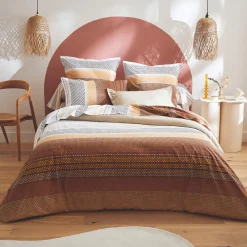 Taie D'Oreiller, Traversin|TRADILINGE Taie d'oreiller carrée coton (65 x 65 cm) Niagara châtaigne Marron