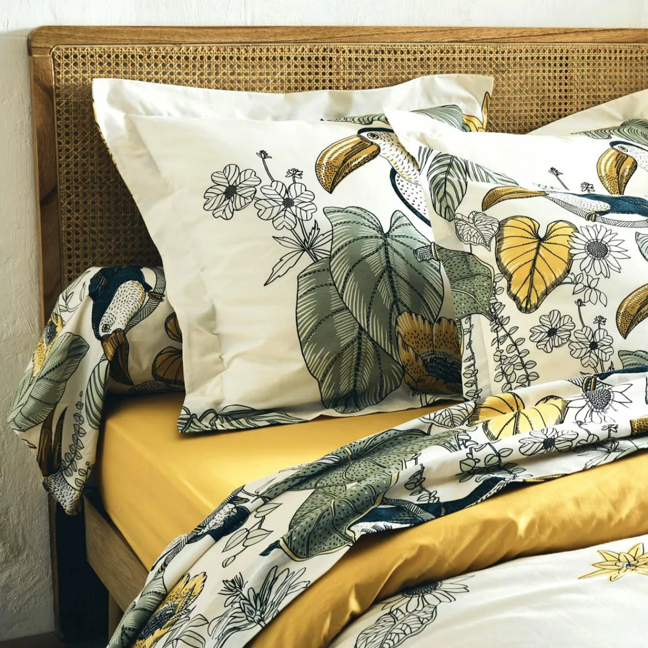 Taie D'Oreiller, Traversin|TRADILINGE Taie d'oreiller carrée coton lavé (65 x 65 cm) Toco e Vert