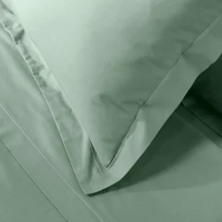 Taie D'Oreiller, Traversin|DOUCEUR D'INTERIEUR Taie d'oreiller carrée coton bio (63 x 63 cm) Biolina Vert sauge