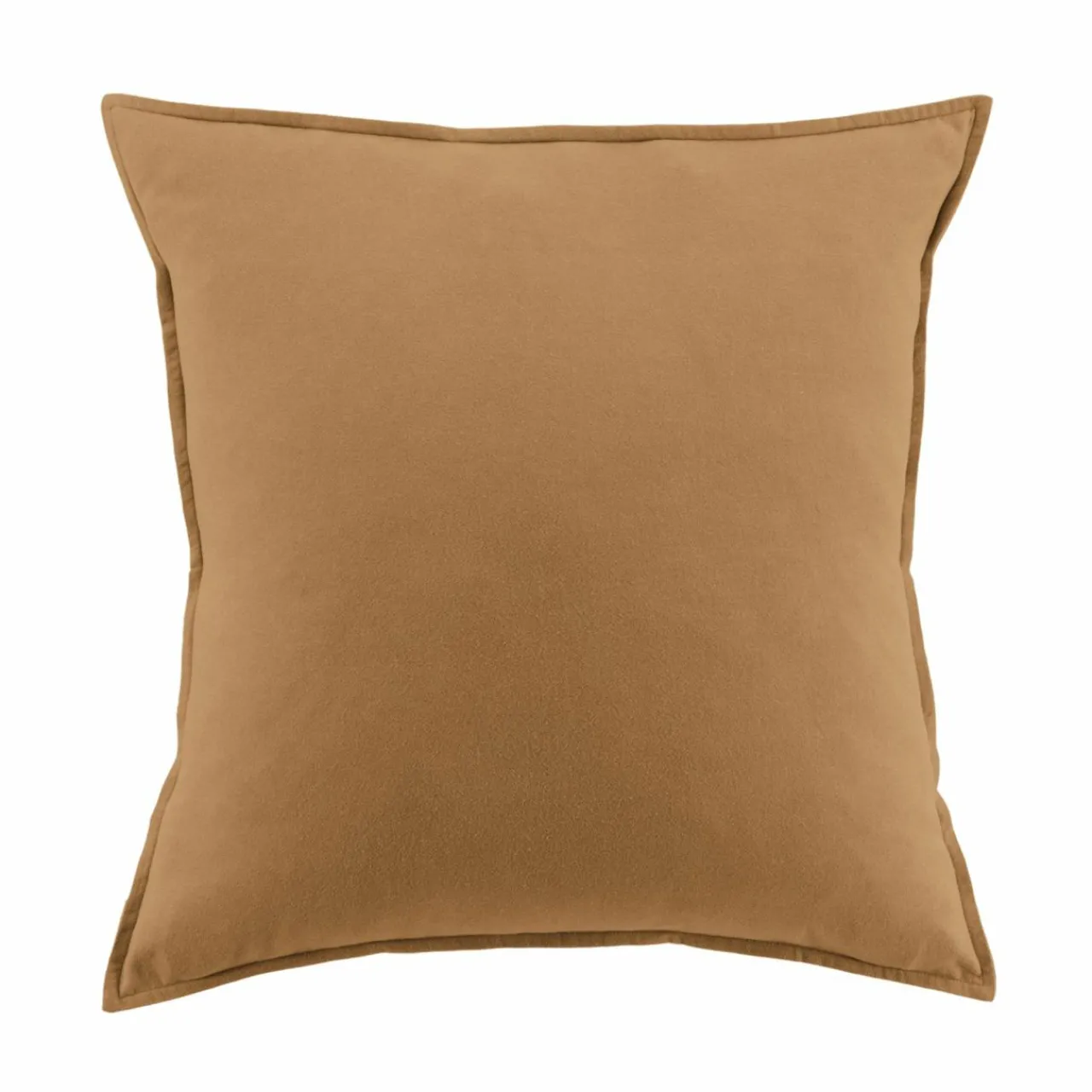 Taie D'Oreiller, Traversin|EMINZA Taie d'oreiller carrée flanelle de coton (63 x 63 cm) Théa Camel