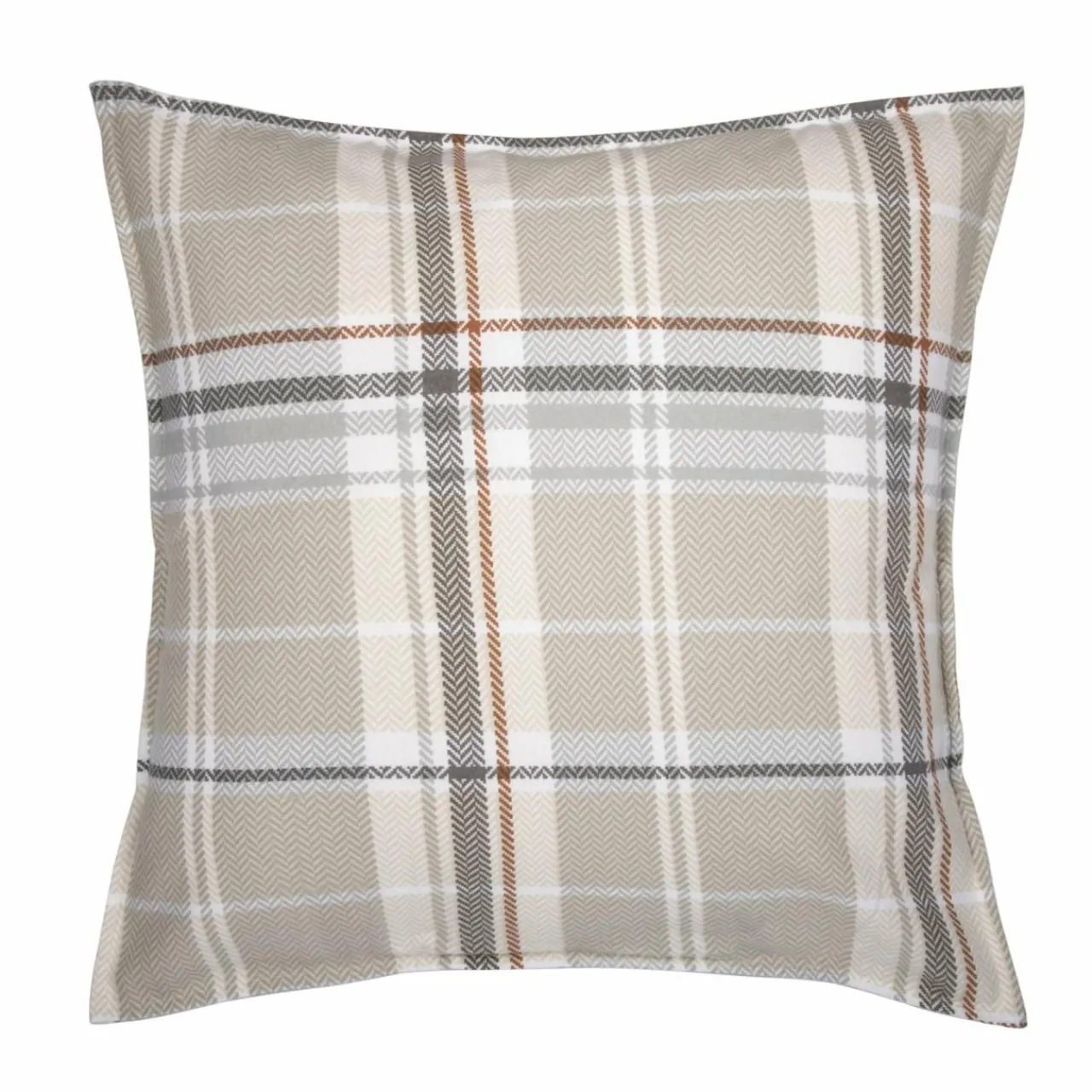 Taie D'Oreiller, Traversin|EMINZA Taie d'oreiller carrée flanelle de coton (63 x 63 cm) Théa motif e Gris