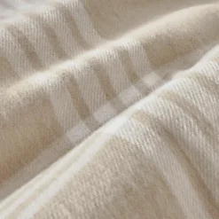 Taie D'Oreiller, Traversin|EMINZA Taie d'oreiller carrée flanelle de coton (63 x 63 cm) Nina carreaux Beige Carreau Beige